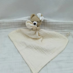 Baby Bib with Sleeping Animals Rattle (ONLINE ORDER ONLY)