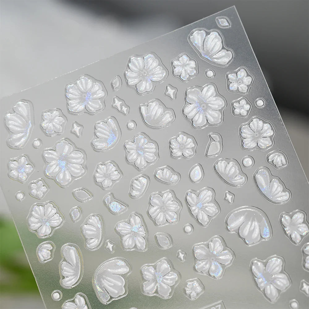 1pcs Pink Christmas Nail Stickers Shiny Shell Light Nail Art Parts Stickers Cute Snowflakes Star Wreath Nail Decorations Decals* (ONLINE ORDER ONLY)