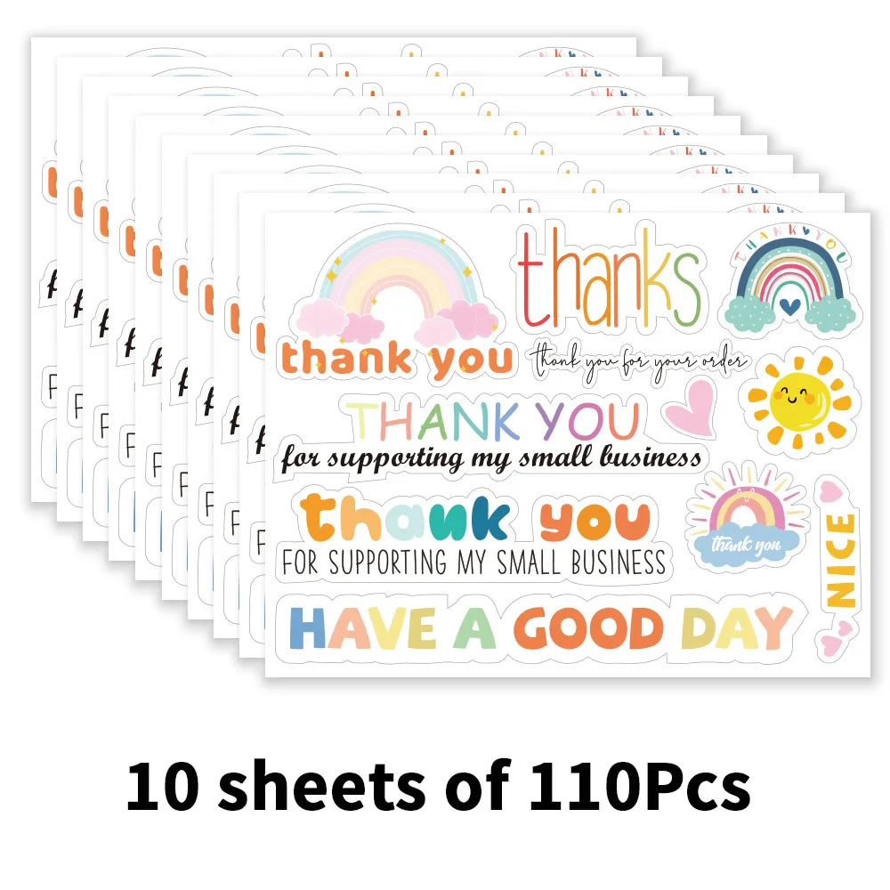 10Sheet Rainbow Thank You Stickers Gift Decor Labels Thank You For Supporting My Small Business Stickers For Stationery Stickers (Online Order Only)