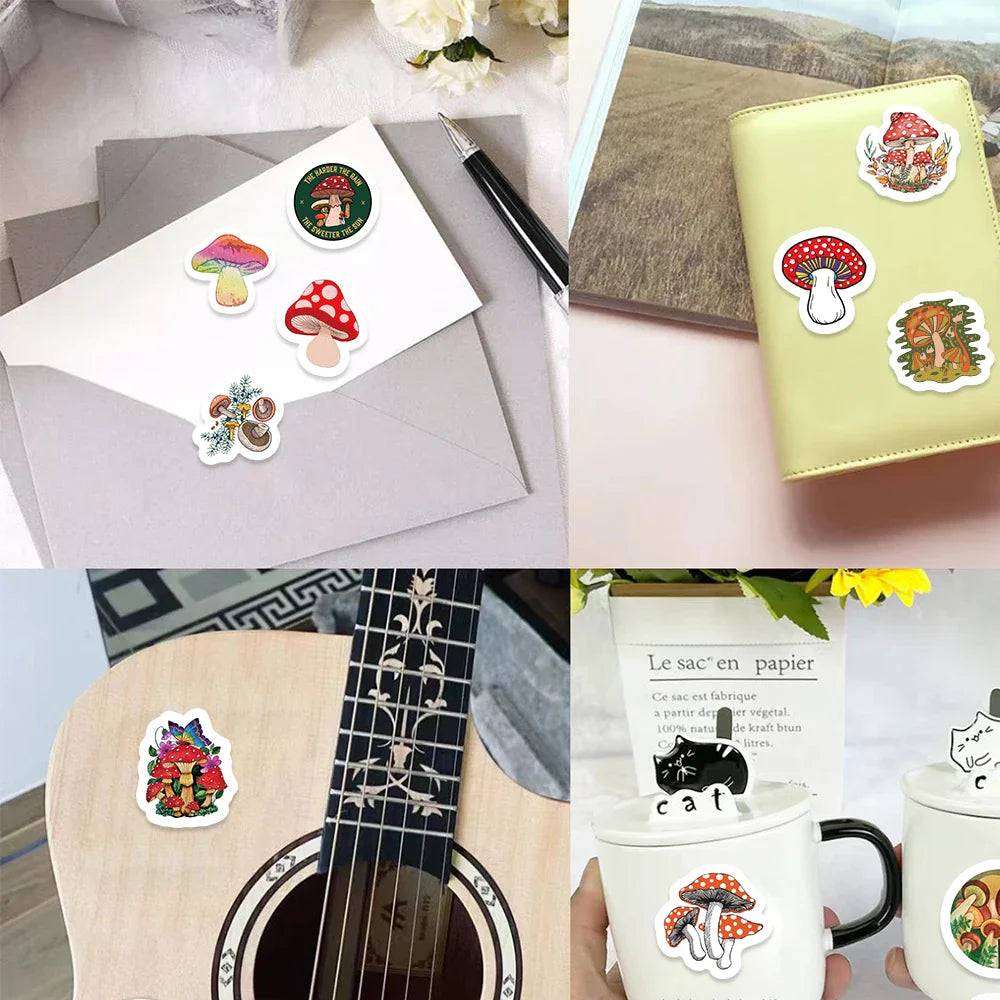 500pcs Mushroom Stickers for Children Kids Cartoon Sticker Small Cute Toys Sticker DIY Gift Sealing Label Decoration (ONLINE ORDER ONLY)
