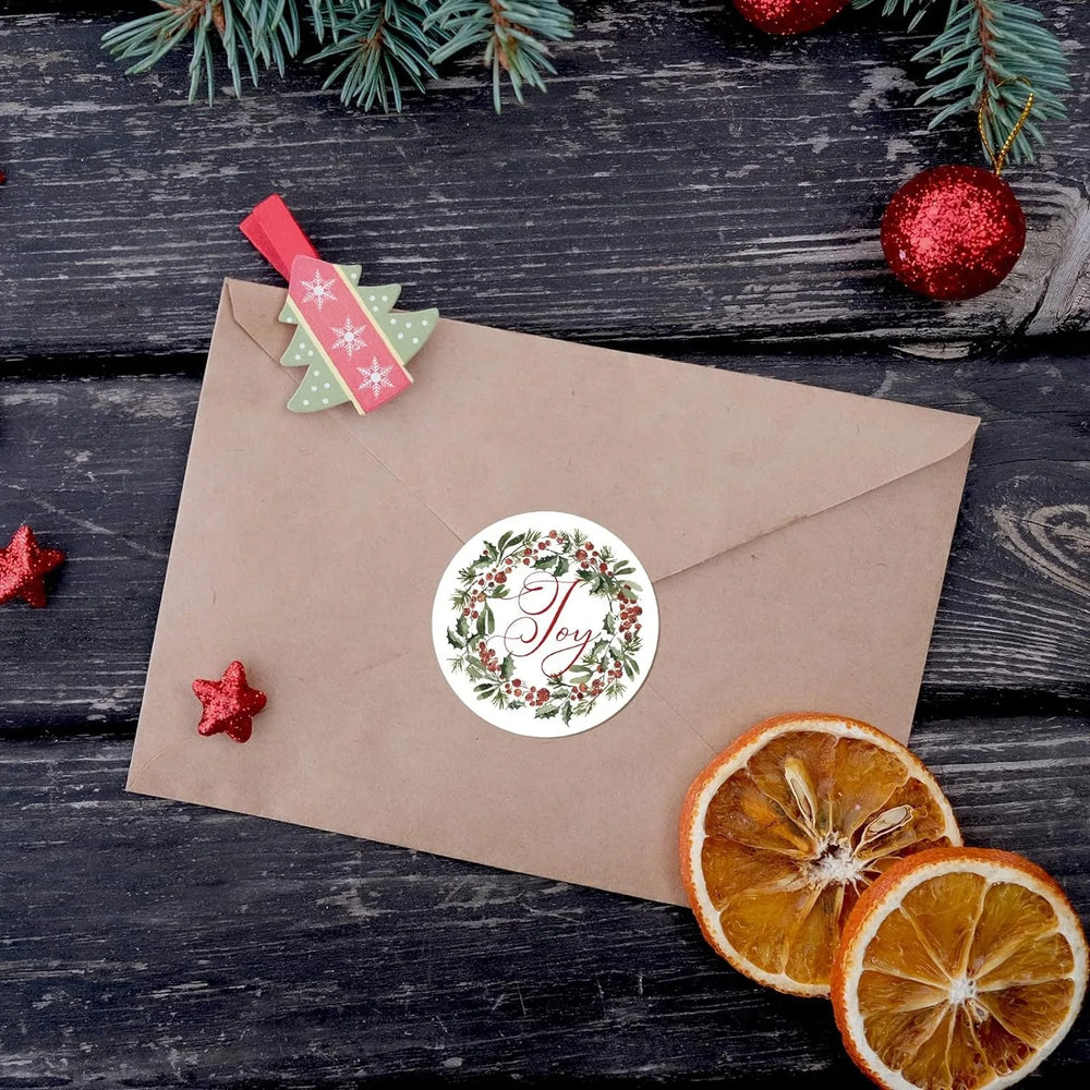 100-500pcs Merry Christmas Stickers 1 inch Self-adhesive Holiday Stickers For Christmas Decors Wedding Party Cards Label (Online Order Only)