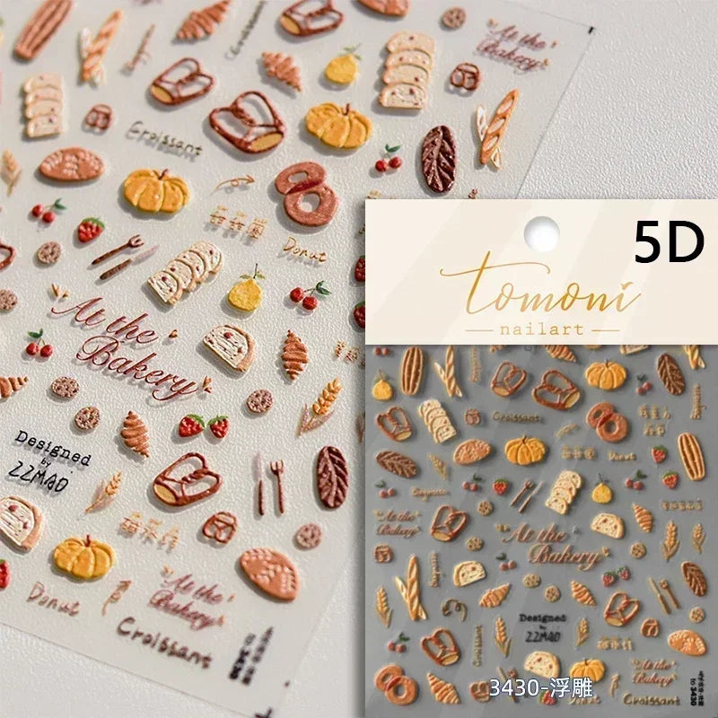Charming Sunflower Rabbit Pumpkin Squirrel Pinecone Deciduous Produce Good Harvests Cookie Nail Art Sticker Decoration Decals (ONLINE ORDER ONLY)