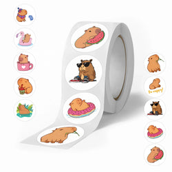 100-500pcs Cute Plump Capybara Cartoon Brown Animals Stickers DIY Scrapbook Phone Reward Seal Label Wall Sticker Kid Toy (Online Order Only)