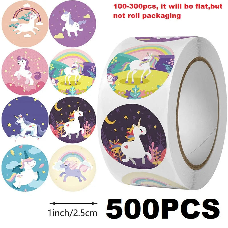 100-500PCS New Kids Stickers Korean Stationery Rolling Cartoon Animal Stickers Roll Small Packaging Stickers Photocard Decor (ONLINE ORDER ONLY)