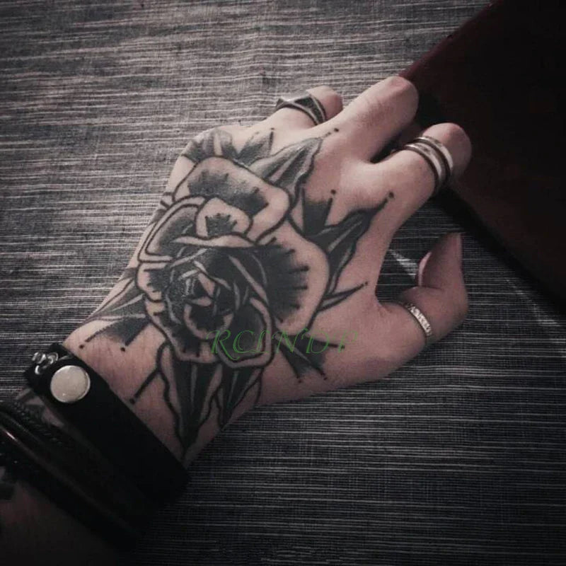 Waterproof Rose Flower Temporary Tattoo Sticker for Hand (Online Order Only)