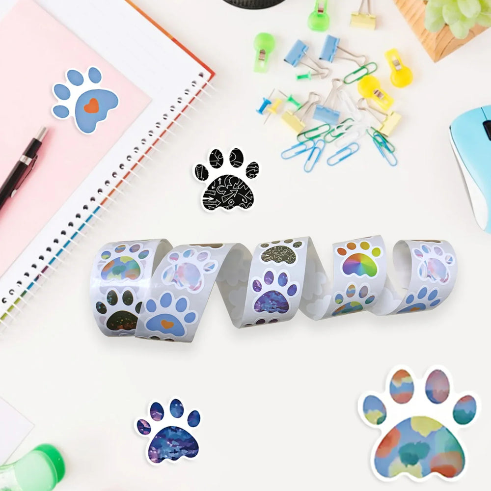 100-500pcs Cute Colorful Paw Print Stickers Birthday Gift Decoration Sealing Paw Labels Stickers Teacher Reward Kids Stickers (ONLINE ORDER ONLY)