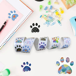 100-500pcs Cute Colorful Paw Print Stickers Birthday Gift Decoration Sealing Paw Labels Stickers Teacher Reward Kids Stickers (ONLINE ORDER ONLY)