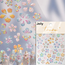 Dried Flowers Rose Butterfly Love Heart Golden Stroke Flying Crane Silver Adhesive Nail Art Stickers Rhinestone Manicure Decals (ONLINE ORDER ONLY)