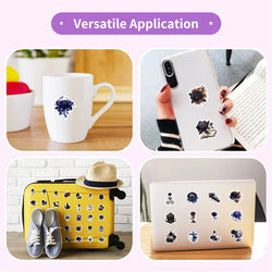 10/30/50PCS Dark Purple Rose Sticky PVC Sticker Aesthetic Children's Stationery DIY Decoration Scrapbooking School Supplies (ONLINE ORDER ONLY)
