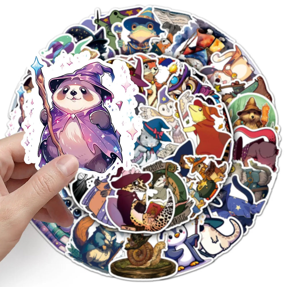 10/50PCS Cute Funny Gothic Witch Wizard Animals Graffiti Stickers Goth Decoration Decals DIY Skateboard Phone Fridge Car Sticker (ONLINE ORDER ONLY)