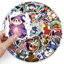 10/50PCS Cute Funny Gothic Witch Wizard Animals Graffiti Stickers Goth Decoration Decals DIY Skateboard Phone Fridge Car Sticker (ONLINE ORDER ONLY)