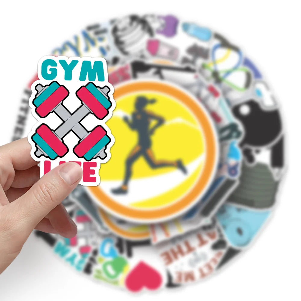 10/50Pcs Inspirational Fitness Graffiti Sticker Decals DIY Water Bottle Motorcycle Laptop GYM Cool Sticker for Kid Toys (ONLINE ORDER ONLY)