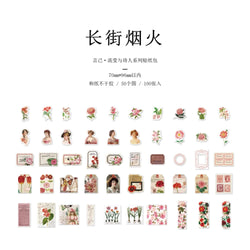 100Pcs/pack Retro Manor Poets Series Material Paper Decorative Stationery Art stickers Scrapbooking Lable Journal Planner (ONLINE ORDER ONLY)