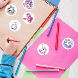 100-500pcs Cartoon Animal Unicorn Stickers Kindergarten Children's Reward Sticker Gift Decorative Decals Kids Encourage Label (Online Order Only)