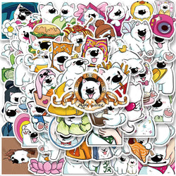 50PCS Samoyed Puppy Cartoon Stickers for Scrapbook, Phone, Planner, Car, Kids Toy (Online Order Only)