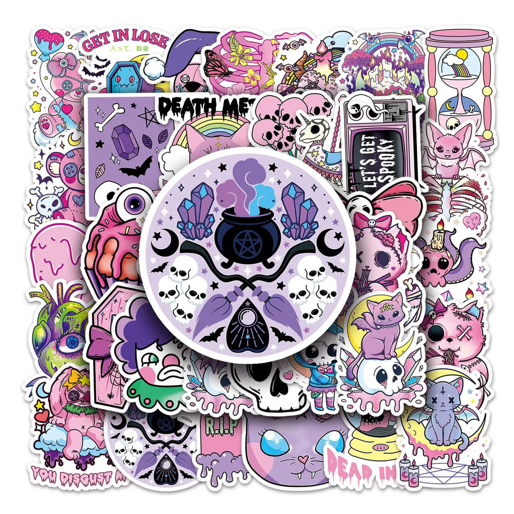 Gothic Horror Skull Stickers Halloween Decals DIY Suitcase Notebook Wall Fridge Car (Online Order Only)