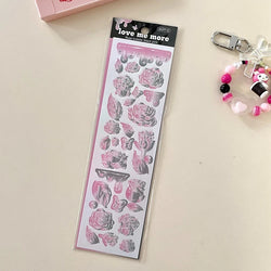 8Pcs/lot Korean ins Butterfly Rose Sticker Diary Scrapbooking DIY Album Decoration Sticker Aesthetic Stationery Art Supplies (ONLINE ORDER ONLY)