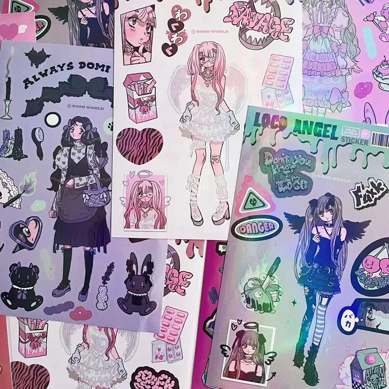 Korean ins Sweet Cool Girl Sticker Diary Scrapbooking DIY Album Decoration Sticker Aesthetic Stationery Art Supplies Personalizd (ONLINE ORDER ONLY)