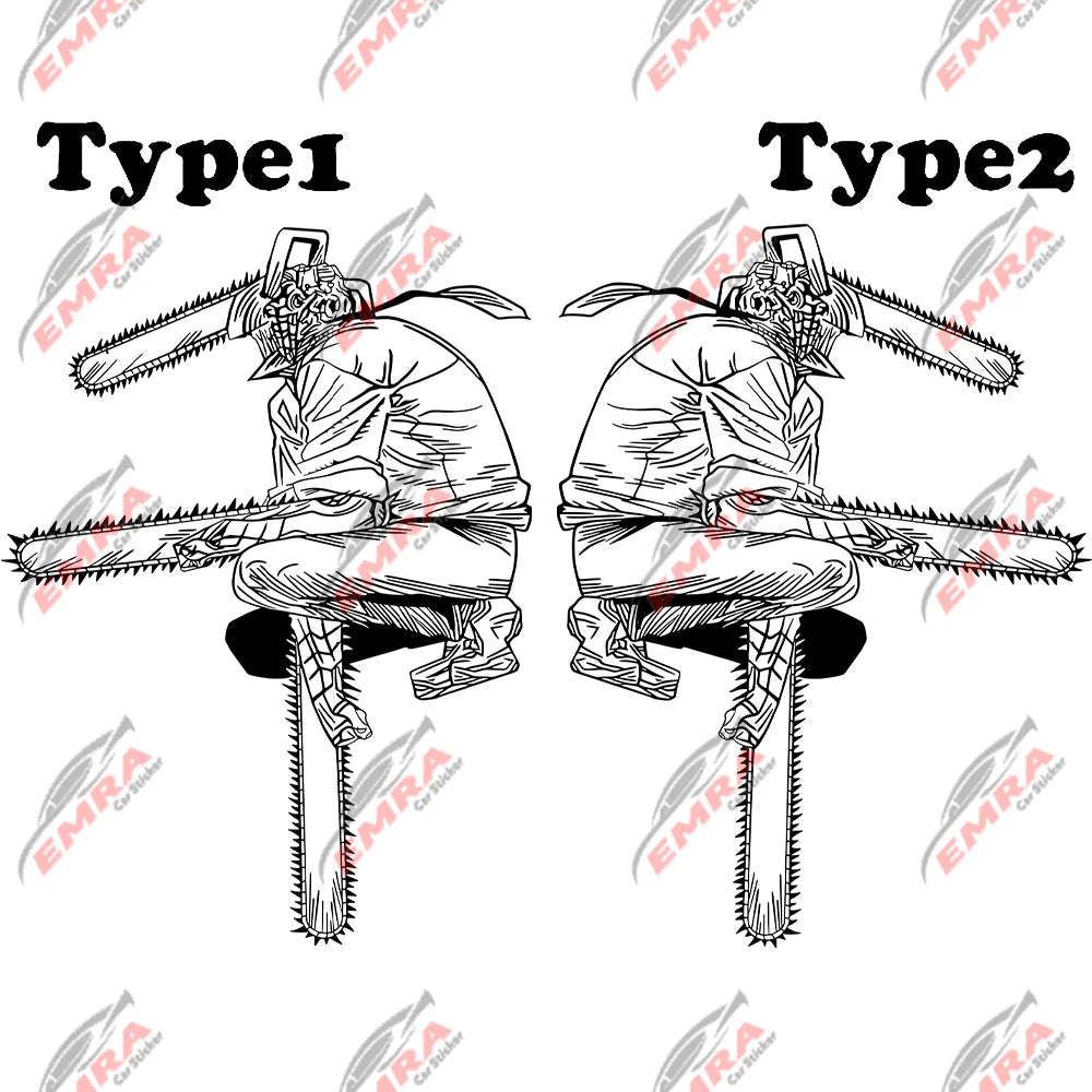 1PCS Chainsaw Man Stickers Anime Car Stickers For Door Hood Decoration External Accessories Die Cutting Waterproof Vinyl Decals (ONLINE ORDER ONLY)