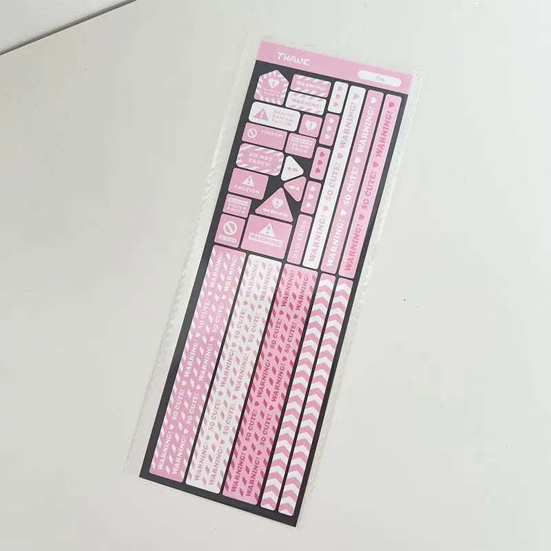 Korean Ins Cool Warning Strip Sticker Diary Hand Account Idol Card DIY Album Decoration Scrapbooking Stickers Kawaii Stationery (Online Order Only)