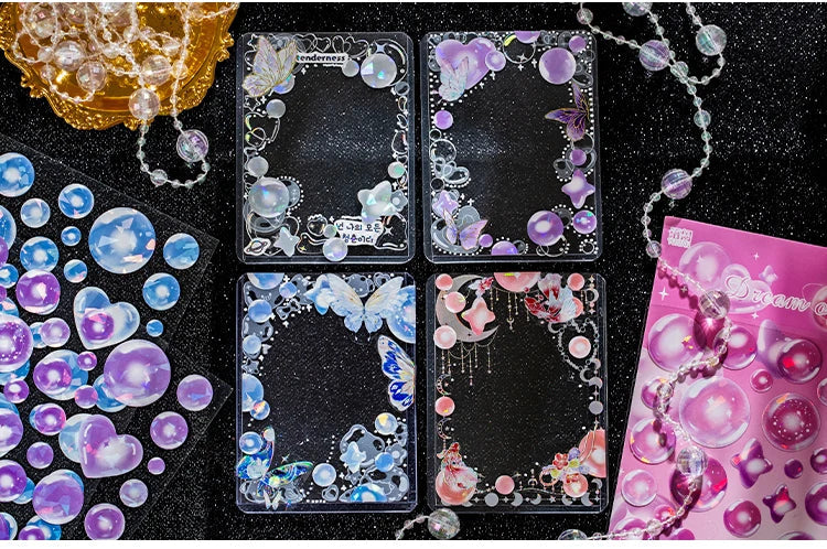 1PCS Kawaii Laser Bubbles Decorative Stickers Diary Idol Photocards DIY Craft Stickers Scrapbooking Stickers Confetti Sticker (Online Order Only)