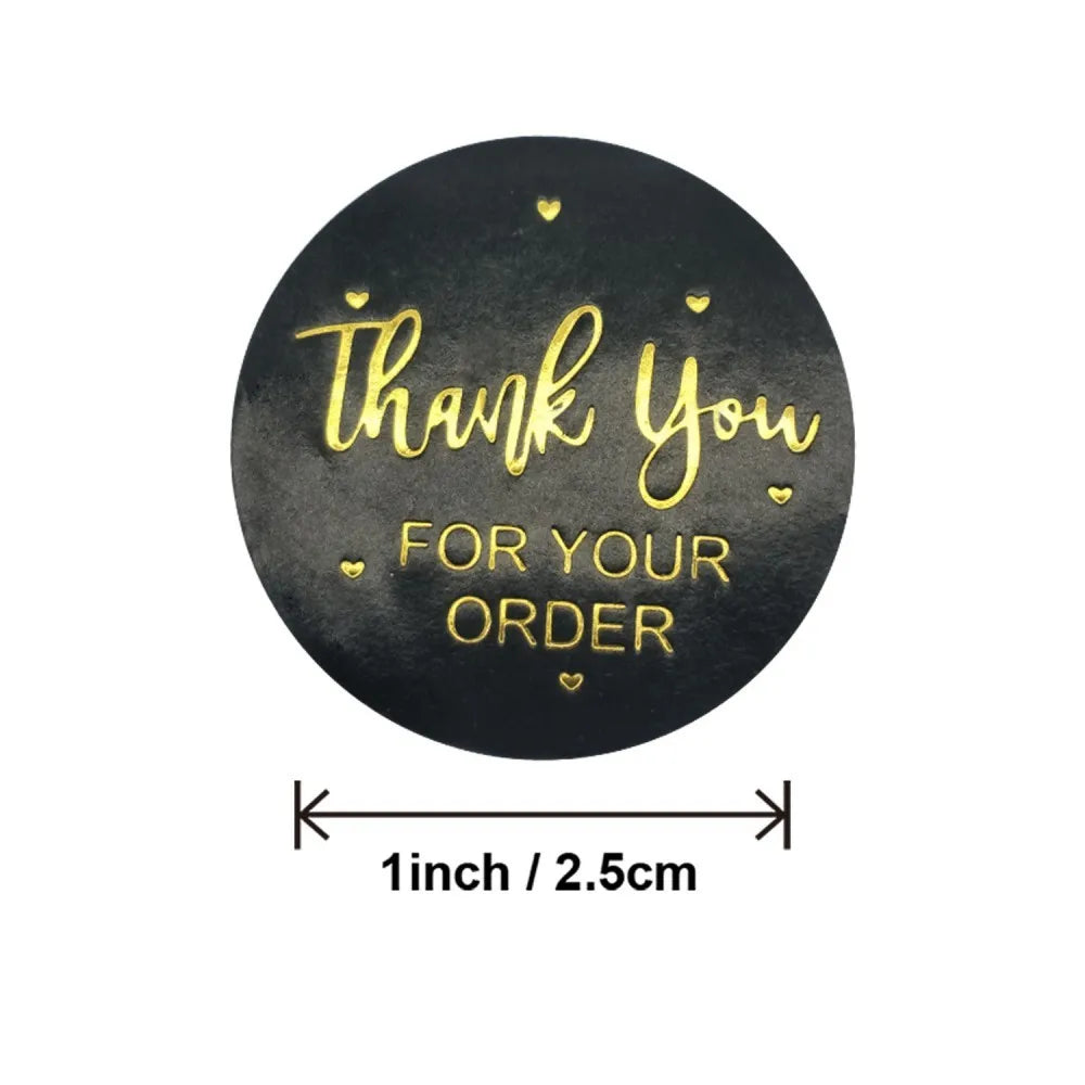 50-500pcs Labels 1inch Round Gold Foil Thank You Stickers For Cards Envelope Sealing Label Stickers Wedding Party Gift Sticker (ONLINE ORDER ONLY)