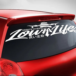 JDM Car Sticker Low Life Dropped Slammed Lowered Stance Slow Windshield Banner External Accessories Waterproof Vinyl Decals (ONLINE ORDER ONLY)