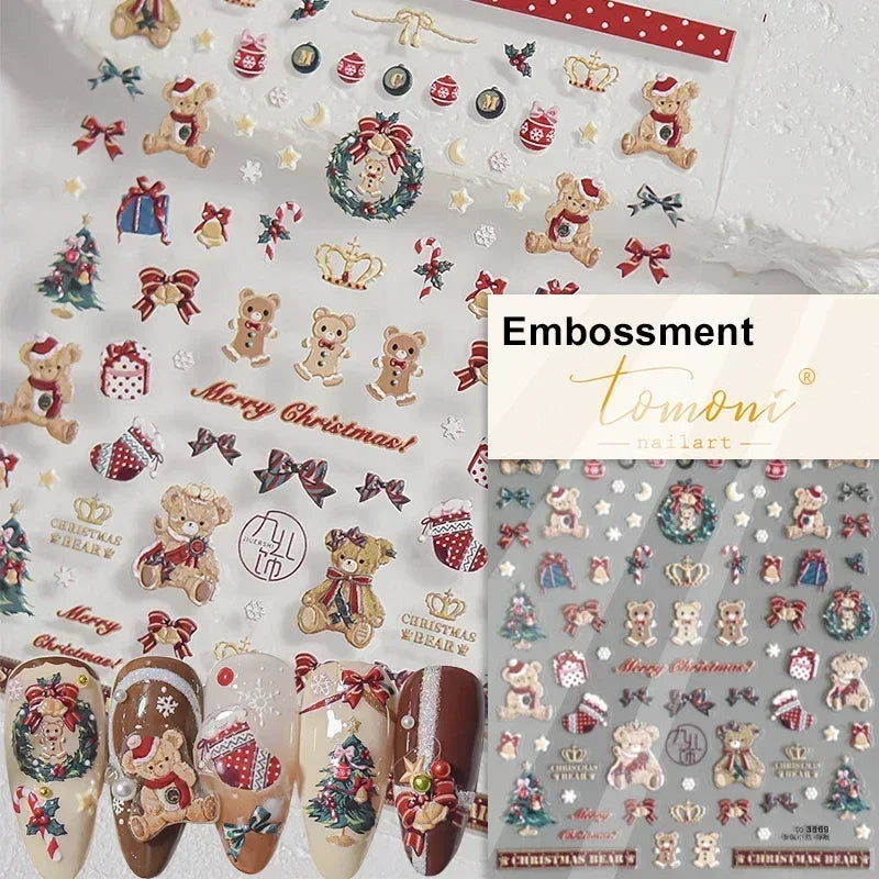 Cookies Chocolate Love Heart Flower Bowknot Rabbit Bunny Lace Bear Star Bouquet Rabbit Adhesive Nail Art Sticker Manicure Decal (ONLINE ORDER ONLY)