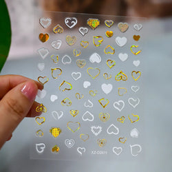 1pc Bohemian Valentine Nail Stickers 3D Self-Adhesive Fantasy Nail Art Glitter Sun, Heart, Lock, Star & Moon Designs Nail Decals (ONLINE ORDER ONLY)