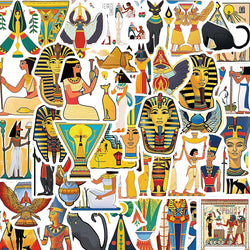 Ancient Egyptian Pharaoh Stickers for Phone Laptop Luggage Skateboard - 10/30/50PCS (ONLINE ORDER ONLY)