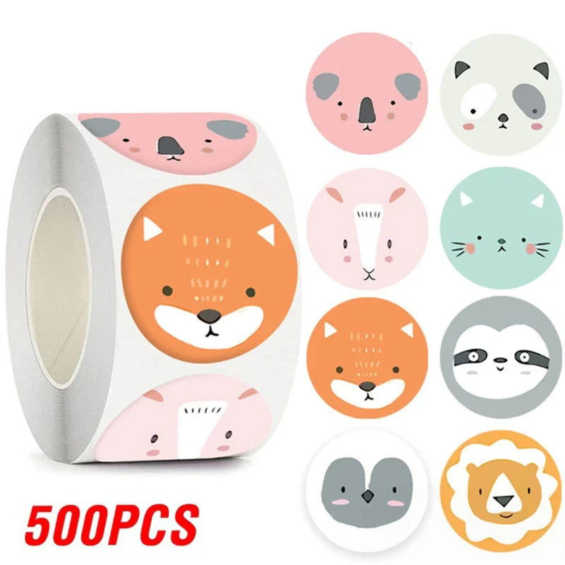 100-500pcs Cartoon Animal Label Thank You Stickers Sealing Label For Business Handmade Baking Cake Party Gift Decoration Sticker (ONLINE ORDER ONLY)