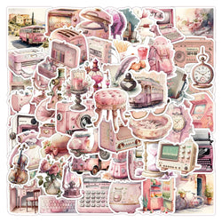 Cute Pink Aesthetic Stickers for Laptop, Suitcase, Phone - 10/30/63pcs Kawaii Decals for Girls Kids (ONLINE ORDER ONLY)