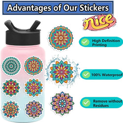 50pcs Mandala Flowers Cartoon Graffiti Stickers Decals Decoration DIY Skateboard Notebook Phone Laptop Cute Sticker (ONLINE ORDER ONLY)