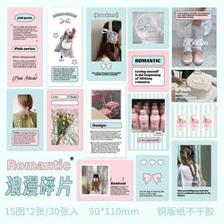 30Pcs Korean Ins Cute Girl Heart Scrapbooking Stickers Hand Account Idol Card Album DIY Phone Deco Material Stationery Sticker (ONLINE ORDER ONLY)