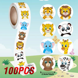 100-500pcs Cartoon Animal Reward Stickers 2.5cm/1inch DIY Decor Perfect For Learning Games Notebook Pad Fridge Gift Seal Labels (ONLINE ORDER ONLY)