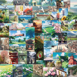 60 Cartoon Landscape Graffiti Stickers for Helmet, Desktop, Wall Decoration, DIY (ONLINE ORDER ONLY)