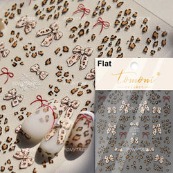 Pink Transparent Strawberry Leopard Print Metal Silver Fruit Lovely Self Adhesive Nail Art Stickers 5D Manicure Decals Wholesale (ONLINE ORDER ONLY)