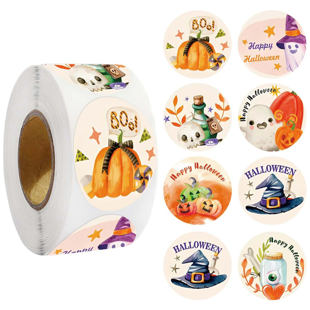100-500pcs Halloween Stickers Pumpkin Handmade Labels Halloween Gift Decor Stickers Stationery stickers (ONLINE ORDER ONLY)