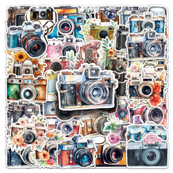 50Pcs Retro Camera Vinyl Stickers Waterproof Skateboard Snowboard (ONLINE ORDER ONLY)