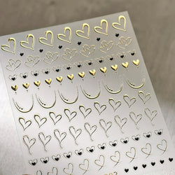 Line Love Heart Arc French Romantic Curve Punk Attitudinal Hollow Geometric Figure Adhesive Nail Art Stickers Manicure Decals (Online Order Only)