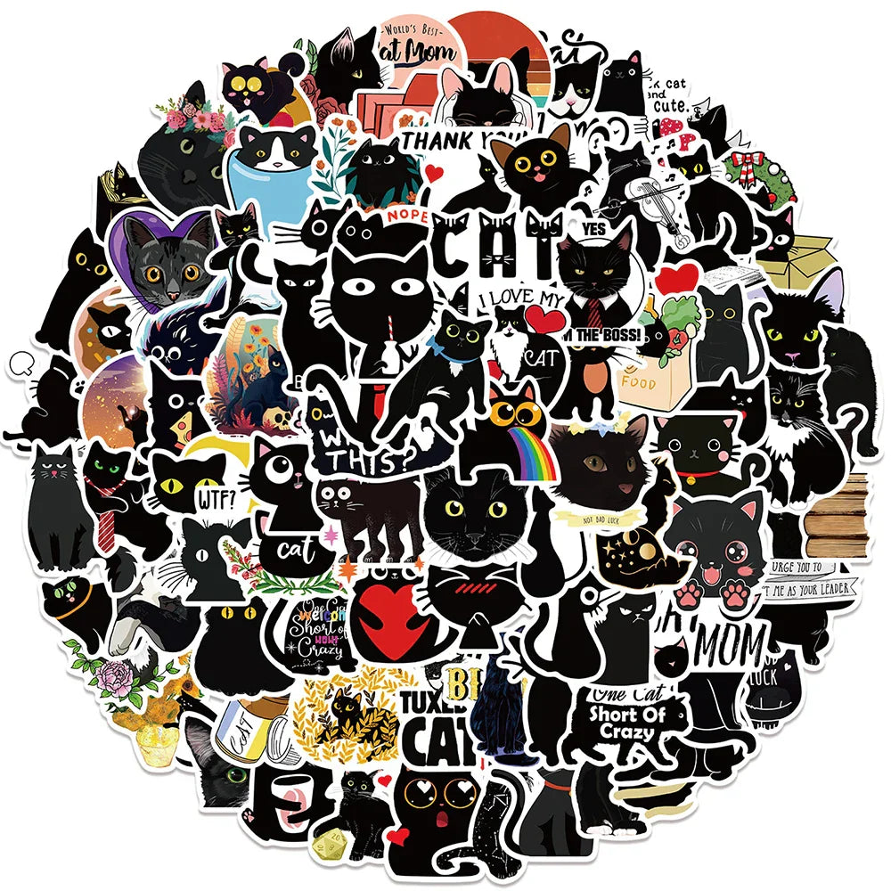 Black Cat Anime Stickers Pack for Laptop, Skateboard, Suitcase, Guitar, Luggage, Kids (ONLINE ORDER ONLY)