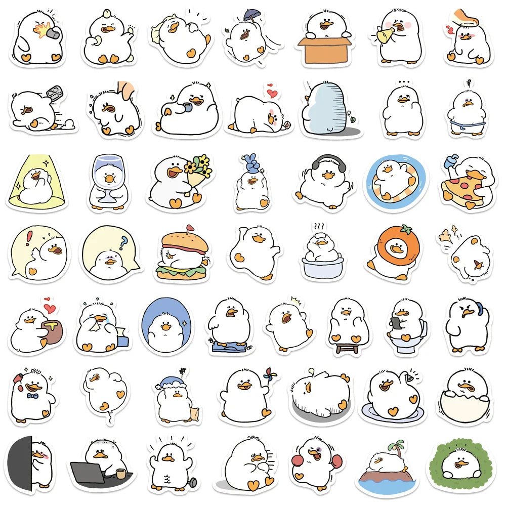 100PCS Cute Simple Duck Sticker For Aesthetic Children's Stationery School Supplies Decoration Scrapbooking for Kids (ONLINE ORDER ONLY)