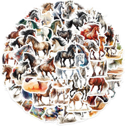 60PCS Horse Funny Animals Stickers Toy DIY Kids Notebook Luggage Motorcycle Laptop Refrigerator Decals Graffiti sticker (ONLINE ORDER ONLY)