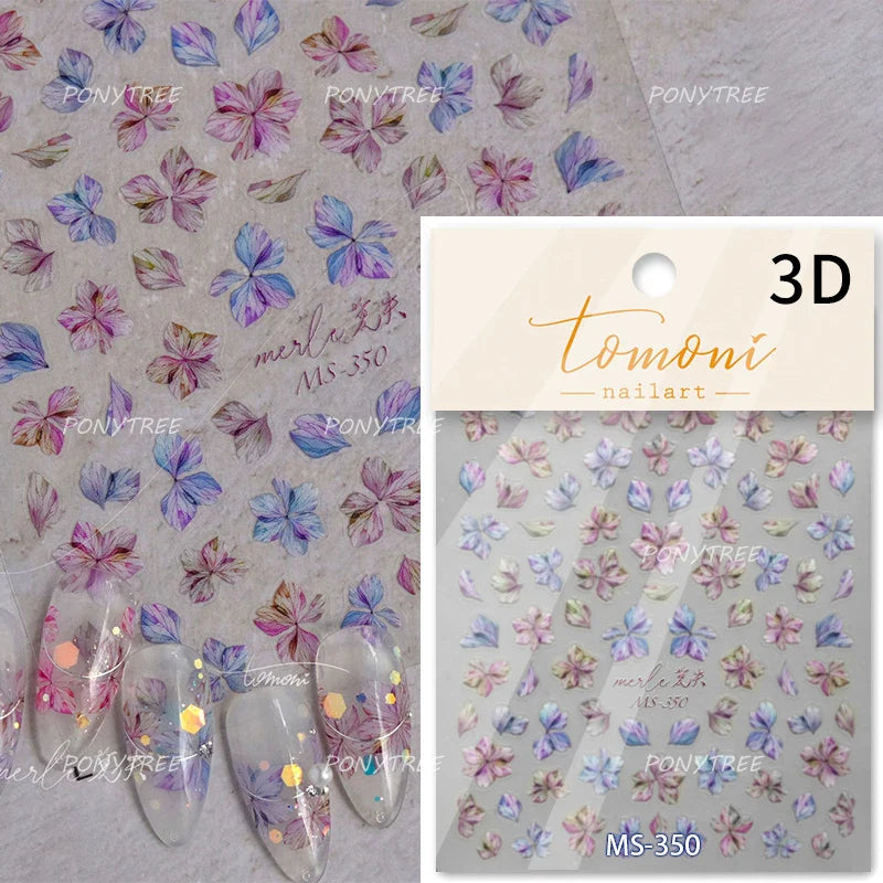 Graceful Peach Blossom Blessing Sachet Pretty Buckle Tassels Pendant Antique Radiant Adhesive Nail Art Stickers Manicure Decals (ONLINE ORDER ONLY)
