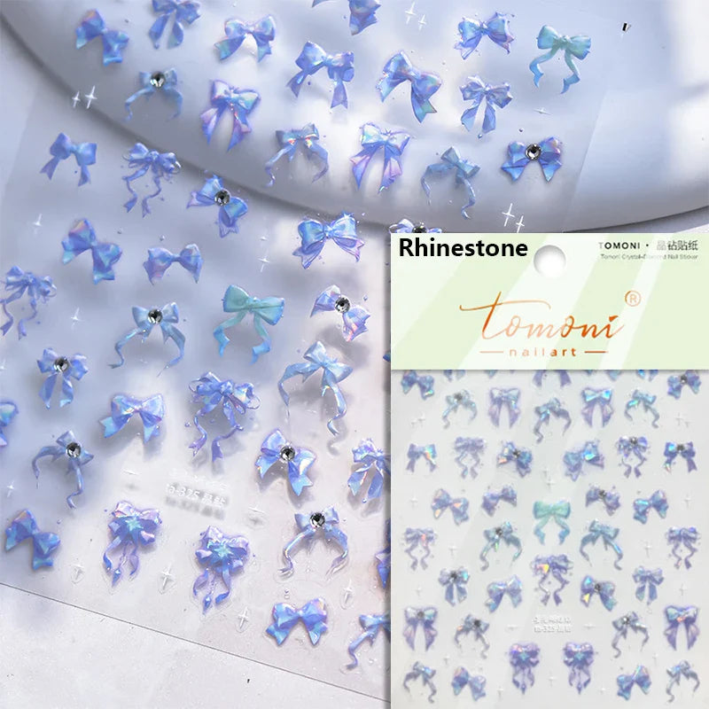 Round Jeans Square Sexy Blue Series Cowboy Lucky Beautiful Letter Self Adhesive Nail Art Sticker Pearl Rhinestone Manicure Decal (ONLINE ORDER ONLY)