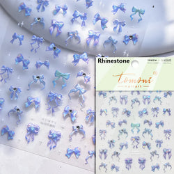 Round Jeans Square Sexy Blue Series Cowboy Lucky Beautiful Letter Self Adhesive Nail Art Sticker Pearl Rhinestone Manicure Decal (ONLINE ORDER ONLY)
