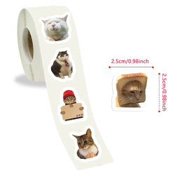 500pcs/roll Funny Cats MEME Cartoon Graffiti Stickers DIY Phone Guitar Laptop Notebook Suitcase Waterproof Sticker Kids Toy (ONLINE ORDER ONLY)