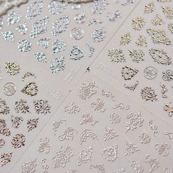 Baroque Figure Flower Totem Geometric Star Love Heart Hot Stamping Embossed Relief Self Adhesive Nail Art Sticker Manicure Decal (ONLINE ORDER ONLY)