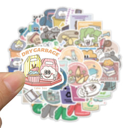 54Pcs Office Trashcan Sign Sorting Label Stickers Recycling Garbage Classification Stickers Logo Pvc Garbage Sorting Decals (ONLINE ORDER ONLY)