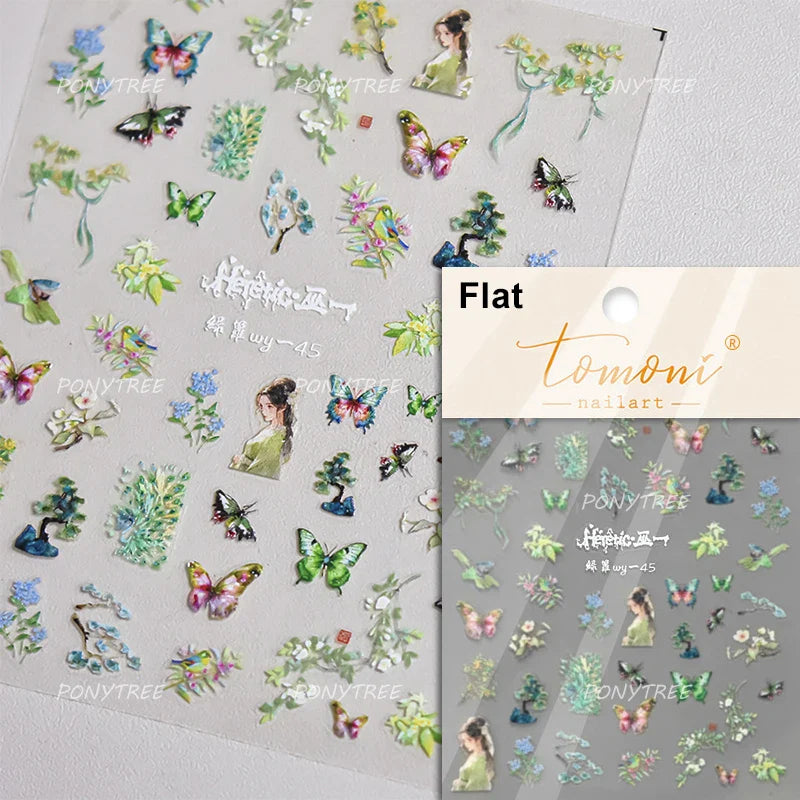 Yunjin Brocade Shawl Tassel Pendant Traditional Chinese Costumes and Ornaments Self Adhesive Nail Art Stickers Manicure Decals (ONLINE ORDER ONLY)